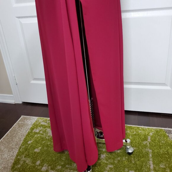 TFNC Chiffon Strapless Bridesmaid Maxi Dress in Fuchsia Size S - Picture 3 of 6